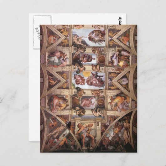 システィーナ礼拝堂の天井 ポストカード (正面/裏面)