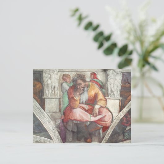 システィーナ礼拝堂の天井:預言者エレミヤ ポストカード (スタンド正面)