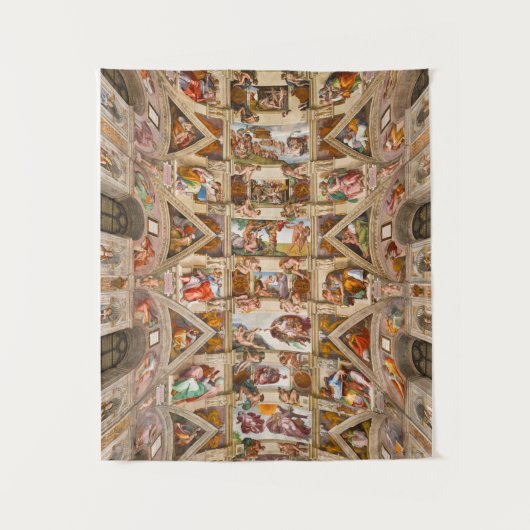 システィーナ礼拝堂の天井， 1512 by Michelangelo タペストリー (正面)