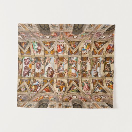 システィーナ礼拝堂の天井， 1512 by Michelangelo タペストリー (正面(横))