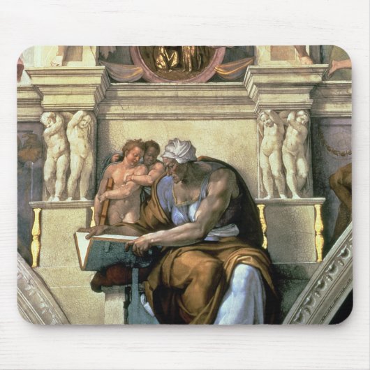 システィーナ礼拝堂の天井: CumaeanのSibyl 1510年 マウスパッド (正面)