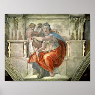 システィーナ礼拝堂の天井: Delphic Sibyl ポスター