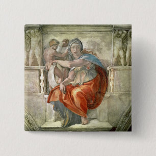 システィーナ礼拝堂の天井: Delphic Sibyl 缶バッジ