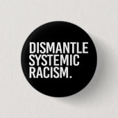 システミックな人種差別クラシックの回避ラウンドステッカー 缶バッジ (正面)