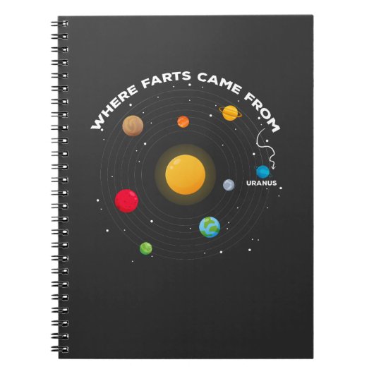 システムおもしろい太陽の天文学のジョーク天王星ファルト ノートブック (正面)
