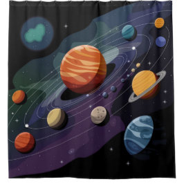 システムの太陽の惑星 シャワーカーテン