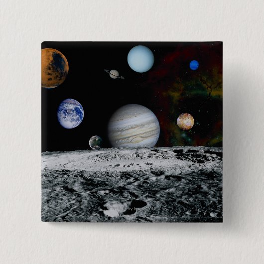 システムの太陽の惑星 缶バッジ (正面)