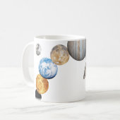 システムの太陽の惑星（色の変更） コーヒーマグカップ (正面左)