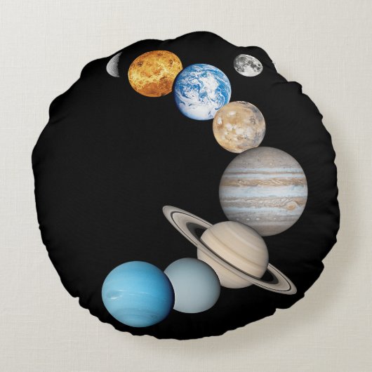 システムの太陽の惑星(色の変更) ラウンドクッション (裏面)