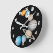 システムの太陽の惑星（色の変更） ラウンド壁時計 (傾斜)