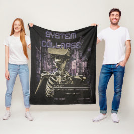 システムの崩壊 – テクノ – ディストピアのストリートウェア フリースブランケット