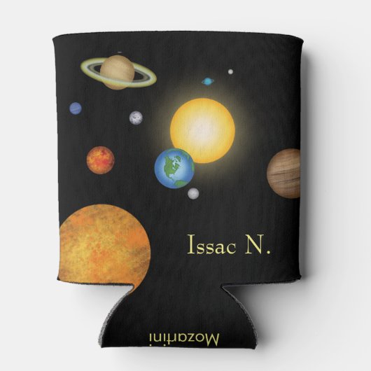 システムの惑星太陽の深い暗い宇宙カスタム 缶クーラー (裏面)