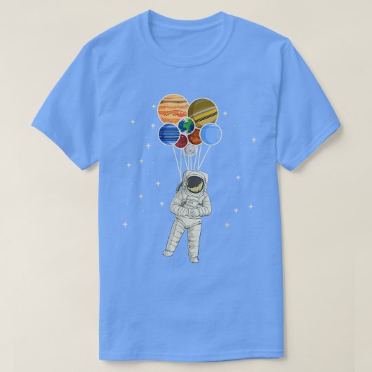 システムの惑星風船を保持する宇宙太陽の士 Tシャツ (デザイン正面)