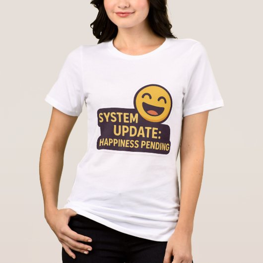 システムの更新：幸せ保留 – おもしろい Tech トライブレンドＴシャツ (正面)