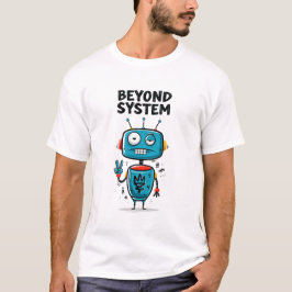 システムを超えて 面白いロボットエイリアングッズ Tシャツ