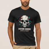 システムエラー グリッチスカル Tシャツ | サイバーパンク (正面)