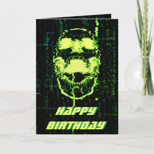 システムエラーCyberpunk叫び声スカル緑 カード