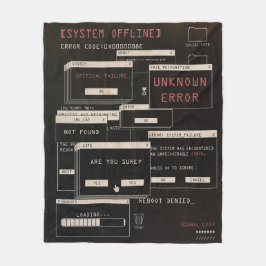 システムオフライン – テクノ-Brutalistデザイン フリースブランケット