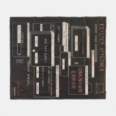 システムオフライン – テクノ-Brutalistデザイン フリースブランケット (正面(横))