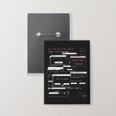 システムオフライン – テクノ-Brutalistデザイン 缶バッジ (正面/裏面)