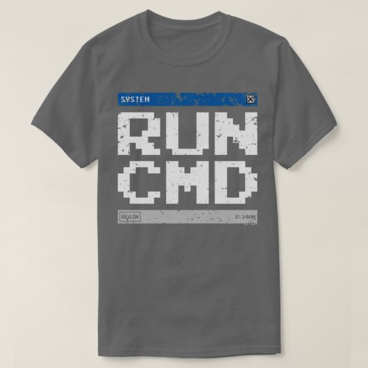 システムコマンドウィンド擦り切れたウRxTp Tシャツ (デザイン正面)
