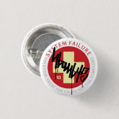 システム交差の赤 缶バッジ (正面&裏面)