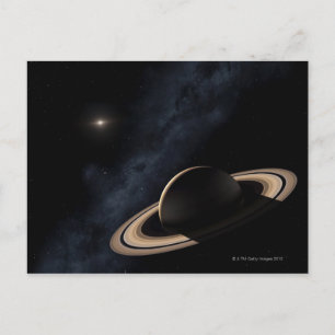 システム内の土星太陽の惑星、クローズアップ ポストカード