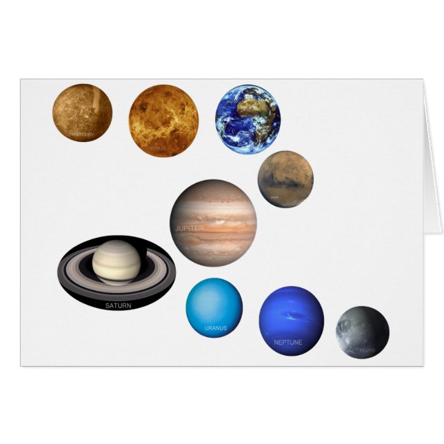 システム内の9つの太陽の惑星 (正面横)