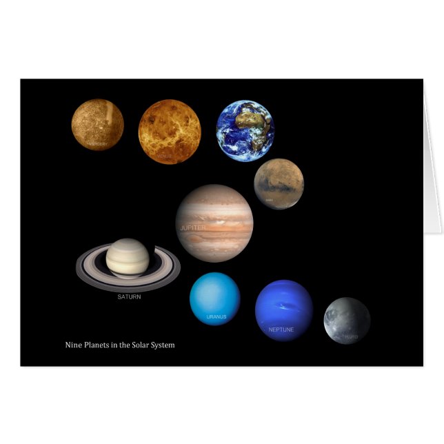 システム内の9つの太陽の惑星 (正面横)