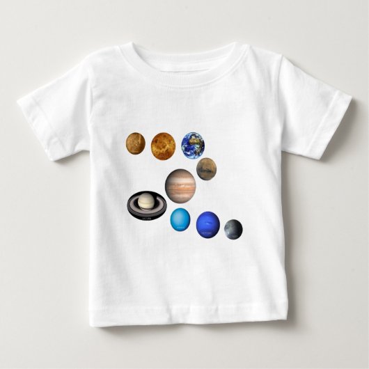 システム内の9つの太陽の惑星 ベビーTシャツ (正面)