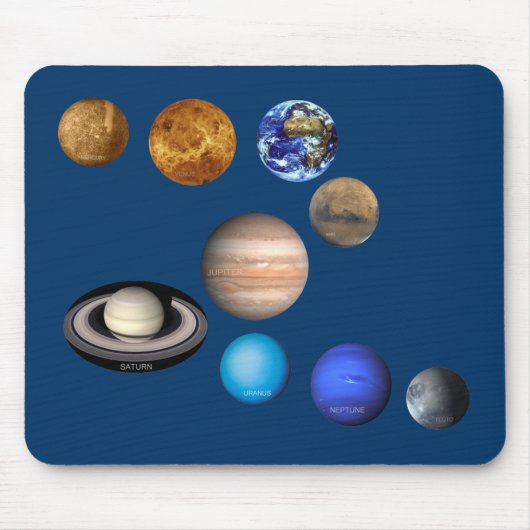 システム内の9つの太陽の惑星 マウスパッド (正面)