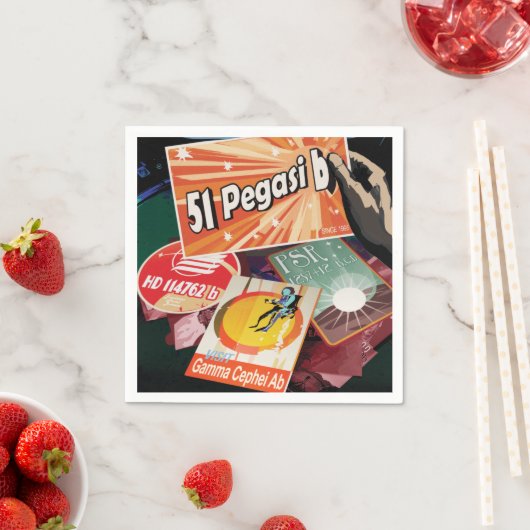 システム外で見つかった最初の外惑星を太陽の訪れる スタンダードカクテルナプキン (インサイチュ)