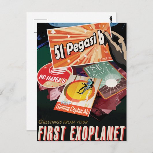 システム外で見つかった最初の外惑星を太陽の訪れる ポストカード (正面/裏面)