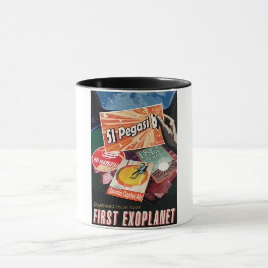 システム外で見つかった最初の外惑星を太陽の訪れる マグカップ (中央)