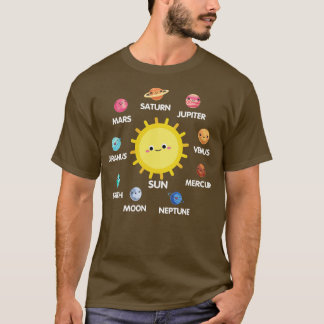 システム太陽のかわいい宇宙愛好家キッズギフト製品 Tシャツ