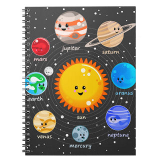 システム太陽のかわいいhappy planets stars chart ノートブック