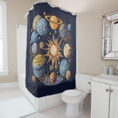 システム太陽のグラフィックデザイン シャワーカーテン (インサイチュ)