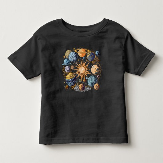 システム太陽のグラフィックデザイン トドラーTシャツ (正面)