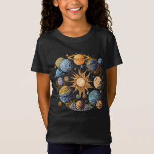 システム太陽のグラフィックデザイン Tシャツ