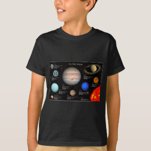 システム太陽のプラネットインフォグラフィックHi-Resフォトボーイ Tシャツ