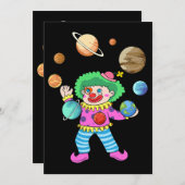 システム太陽のプラネットピエロAcroのためのジャグリングサーカス 招待状 (正面/裏面)