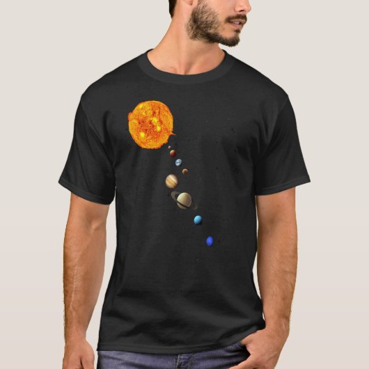 システム太陽のリアリスティック宇宙惑星教育 Tシャツ (正面)