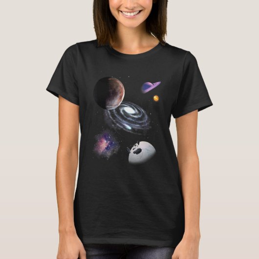 システム太陽の宇宙銀河系宇宙飛行士宇宙飛行機 Tシャツ (正面)