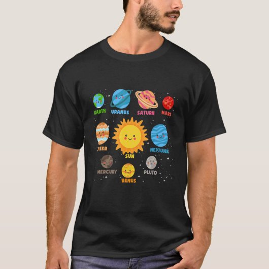 システム太陽の惑星と宇宙科学3 Tシャツ (正面)
