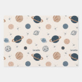 システム太陽の惑星のスケッチパターン ラッピングペーパーシート (正面3)