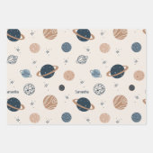 システム太陽の惑星のスケッチパターン ラッピングペーパーシート (正面2)