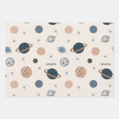 システム太陽の惑星のスケッチパターン ラッピングペーパーシート (正面)