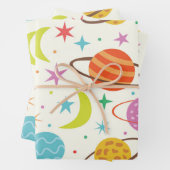 システム太陽の惑星の宇宙空間パターン ラッピングペーパーシート (インサイチュ)