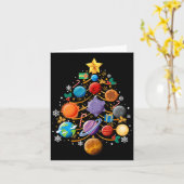 システム太陽の惑星クリスマスツリー天文学クリスマス カード (黄色い花)