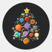システム太陽の惑星クリスマスツリー天文学クリスマス ラウンドシール (正面)